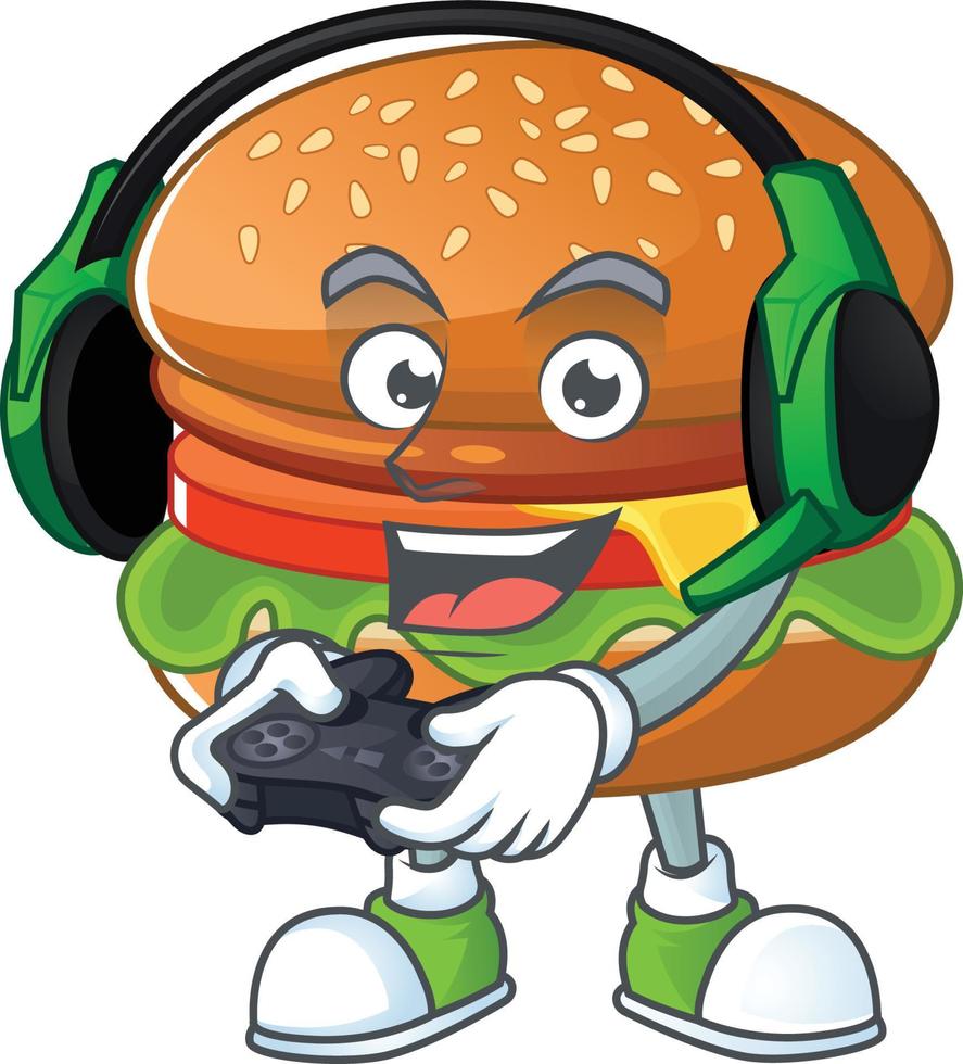A cartoon character of hamburger vector