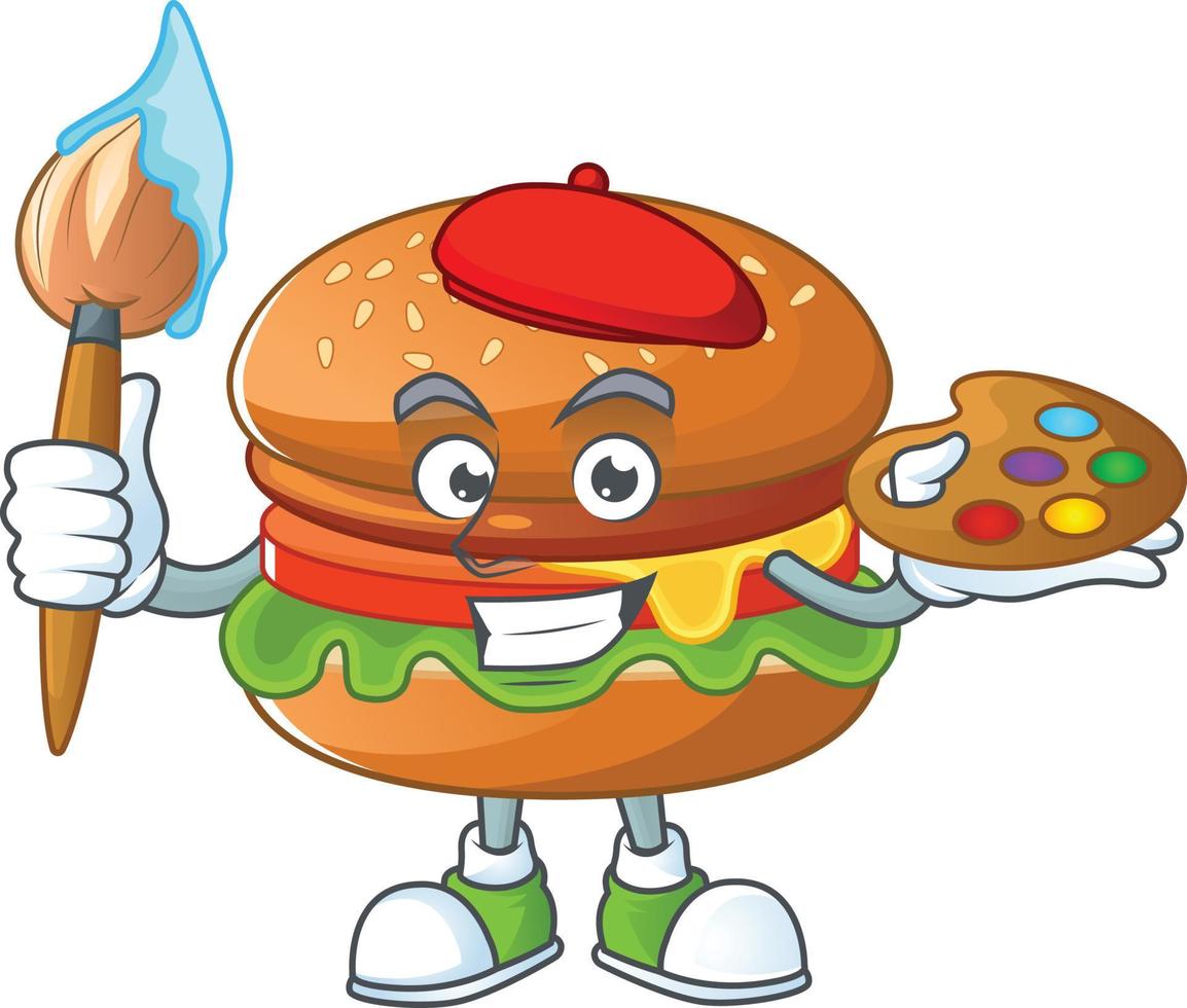 A cartoon character of hamburger vector