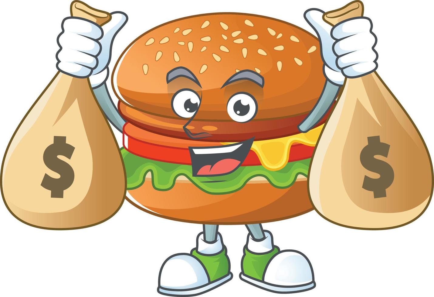 A cartoon character of hamburger vector