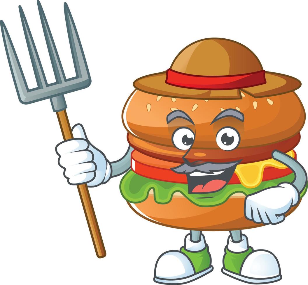 A cartoon character of hamburger vector