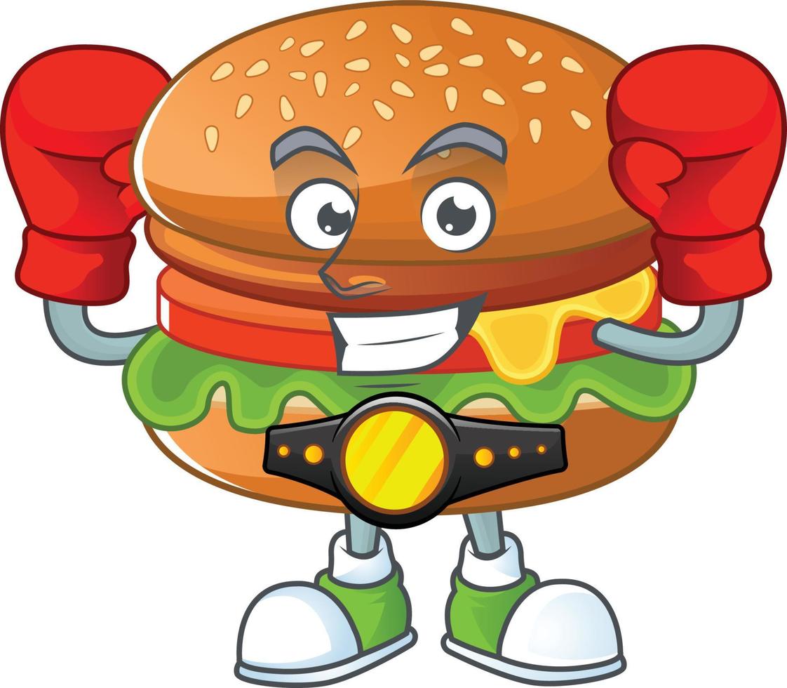 un dibujos animados personaje de hamburguesa vector