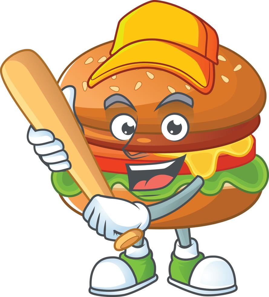 A cartoon character of hamburger vector