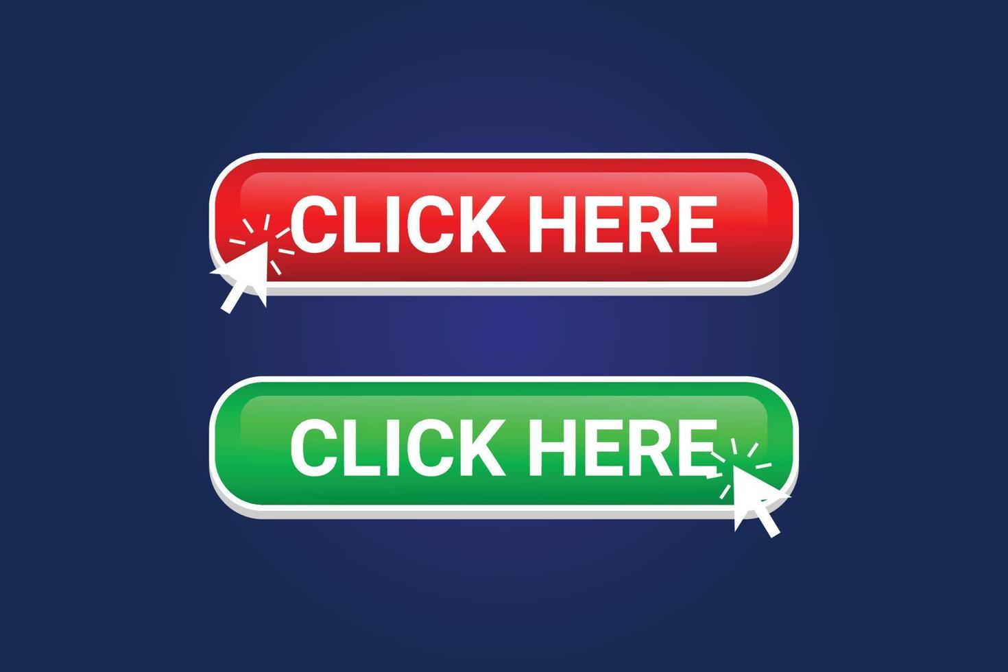 Click here button collection With arrow Icon Vector Element