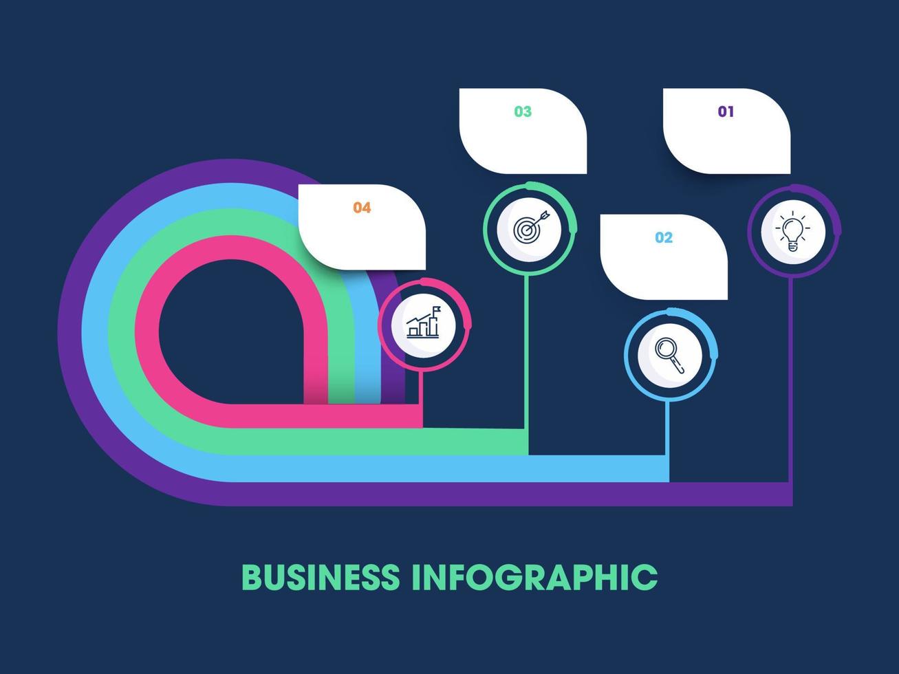 presentación negocio infografía con 4 4 paso íconos en azul antecedentes. vector