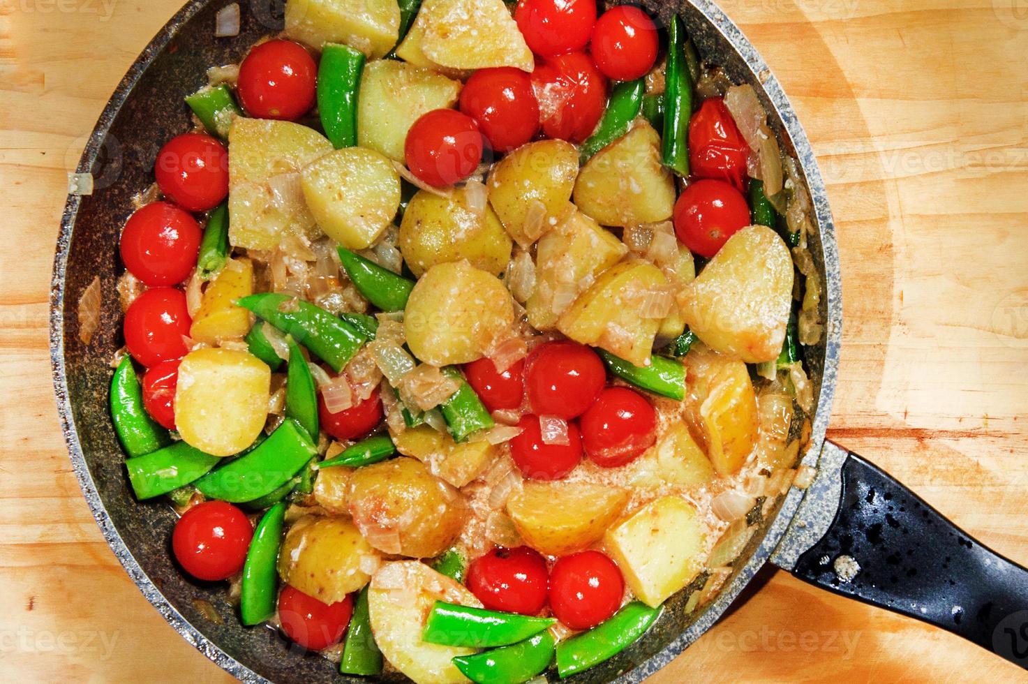 Raw ingredients. Ready to be cooked. Recipe for chiken stew, European cuisine, cooked with a garnish of mushrooms, small onions and ohter. photo