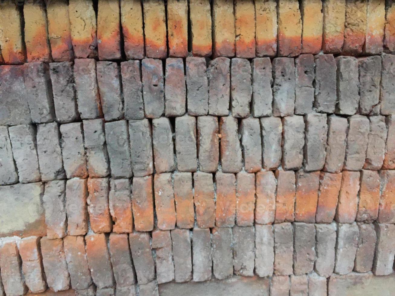bricks that have been fired and stacked. photo