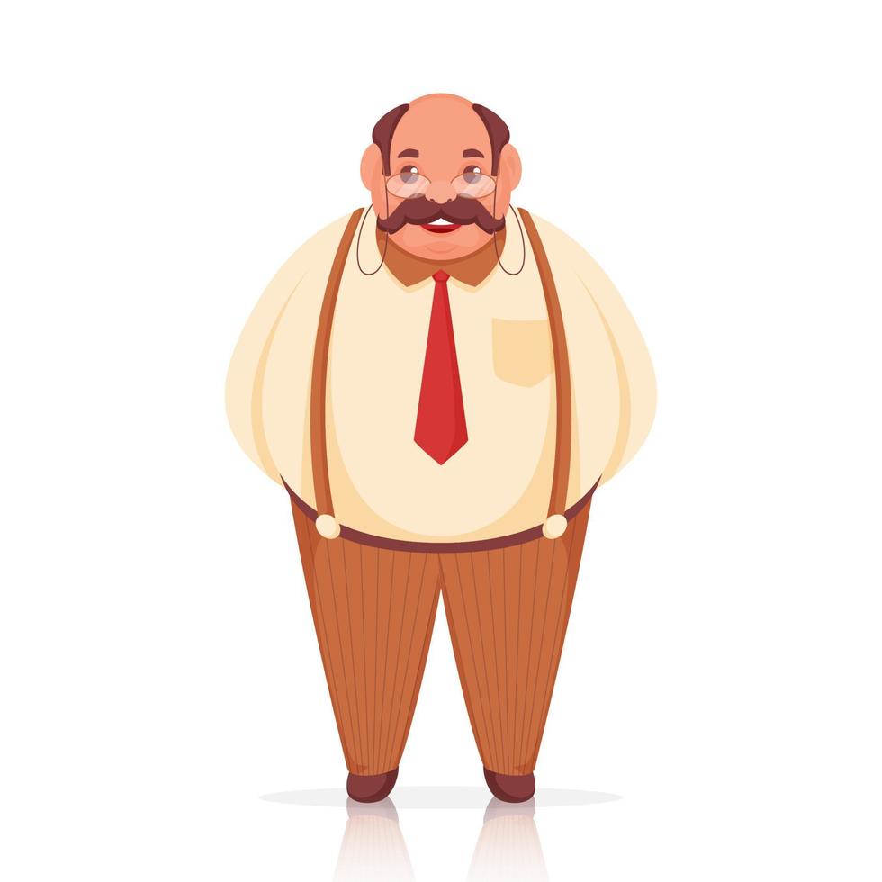 Cheerful Man Character in Standing Pose. vector