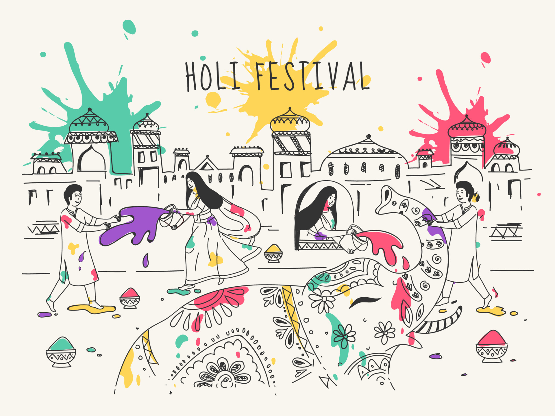 holi doodle