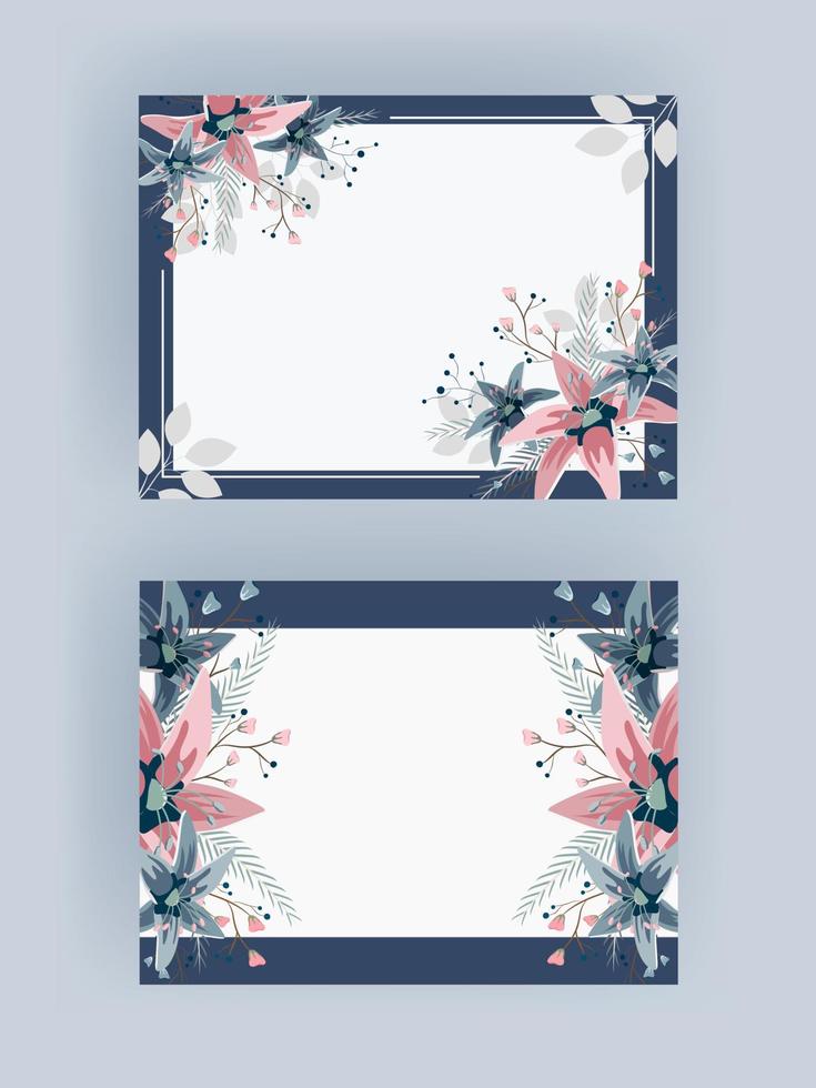 Floral Background with Space For Text in Two Option. vector