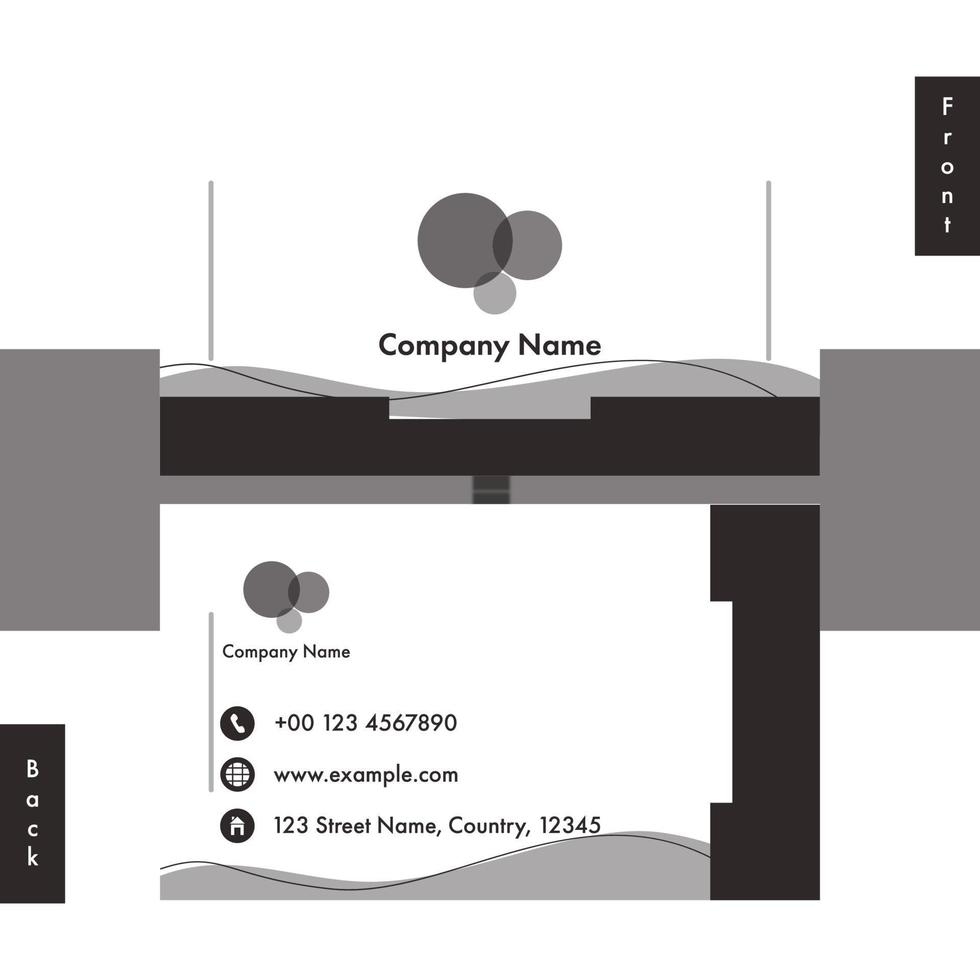 Horizontal Business Cards Template Layout In White And Black Color. vector