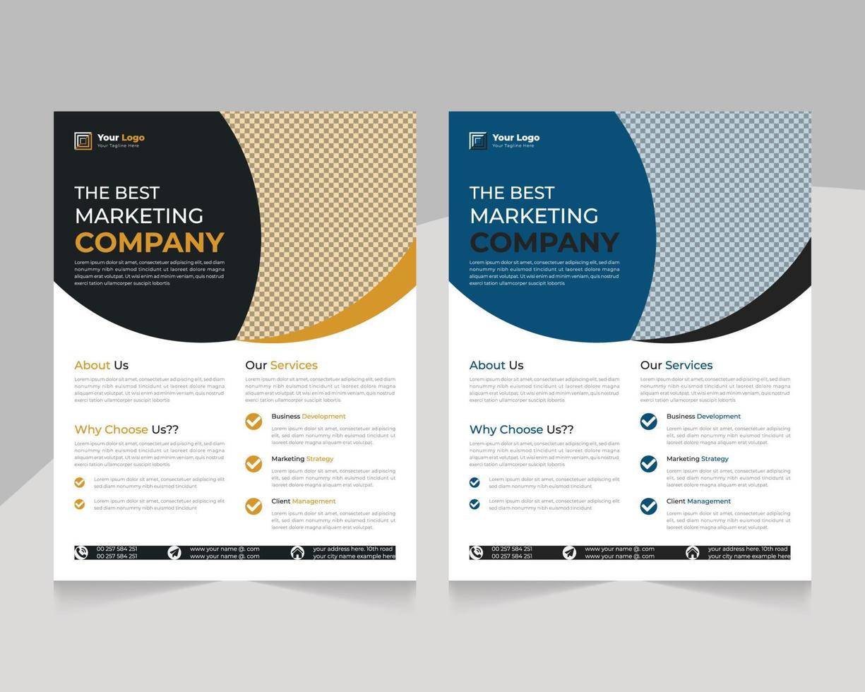 Abstract clean and professional corporate best marketing company flyer template vector