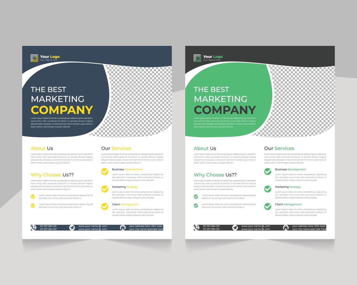 Abstract clean and professional corporate best marketing company flyer template vector