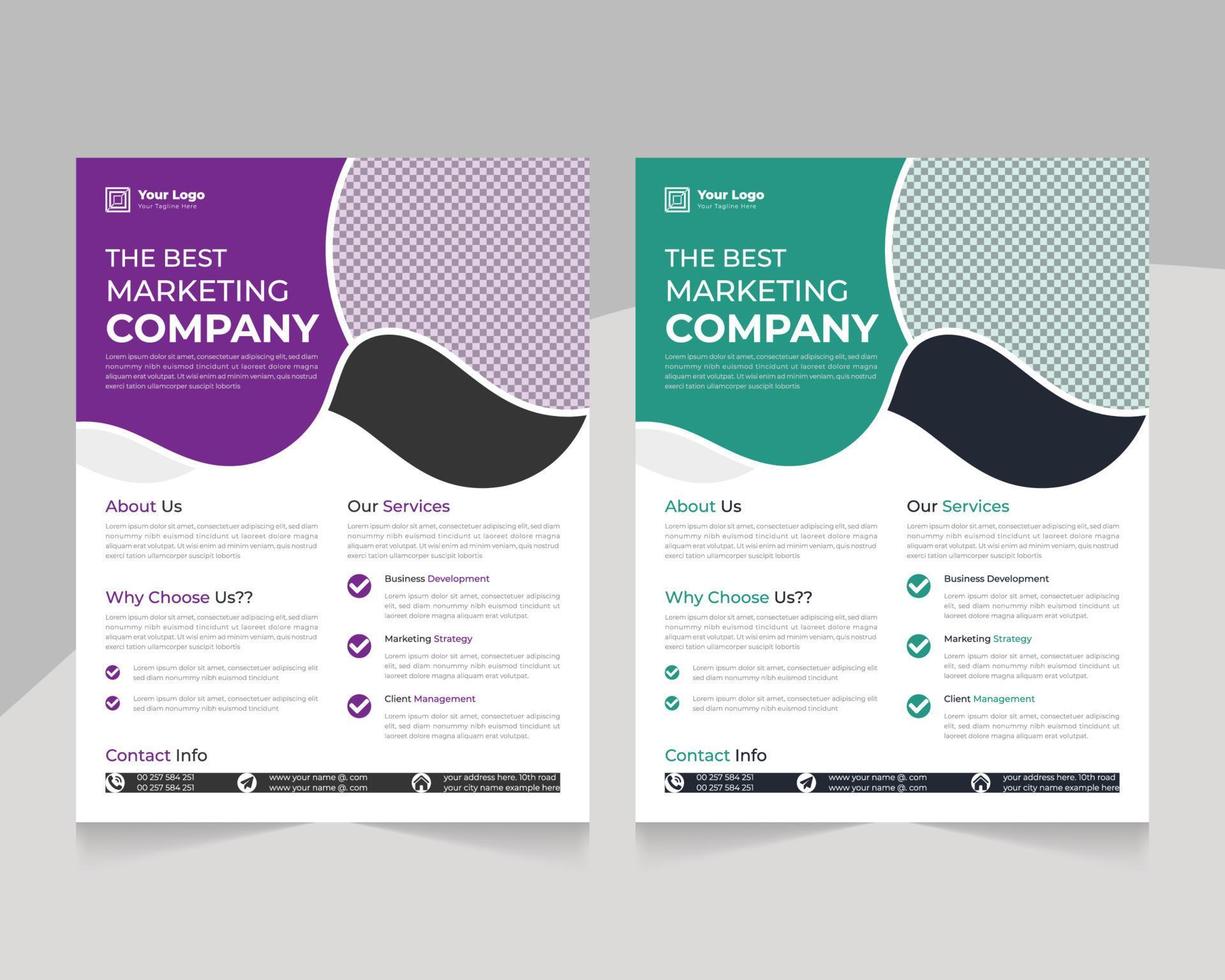 Abstract clean and professional corporate best marketing company flyer template vector