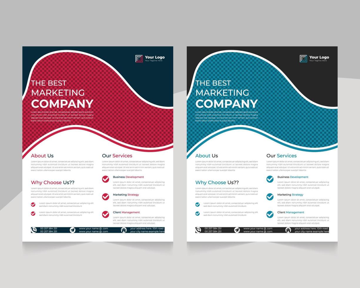 Abstract clean and professional corporate best marketing company flyer template vector