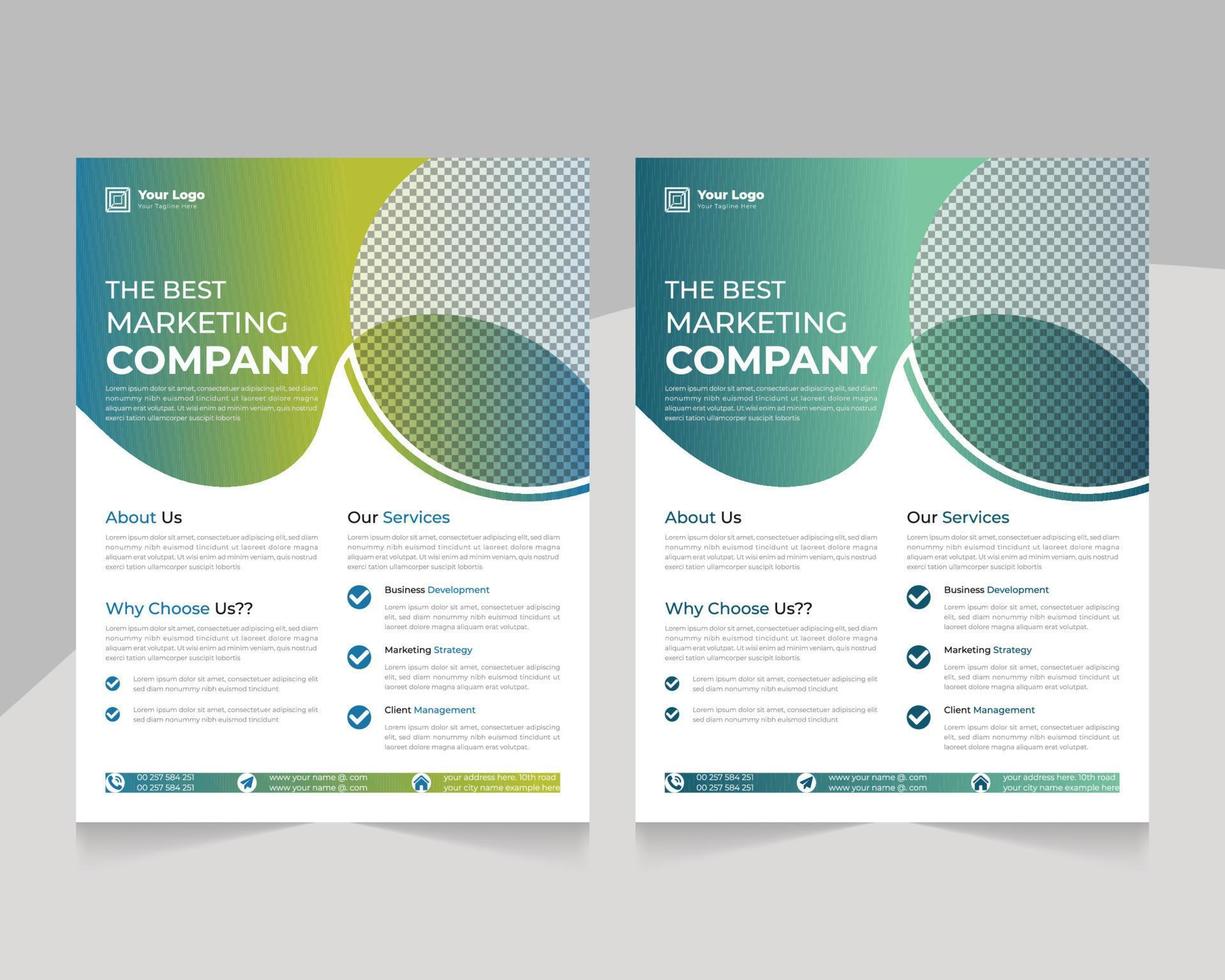 Abstract clean and professional corporate best marketing company flyer template vector