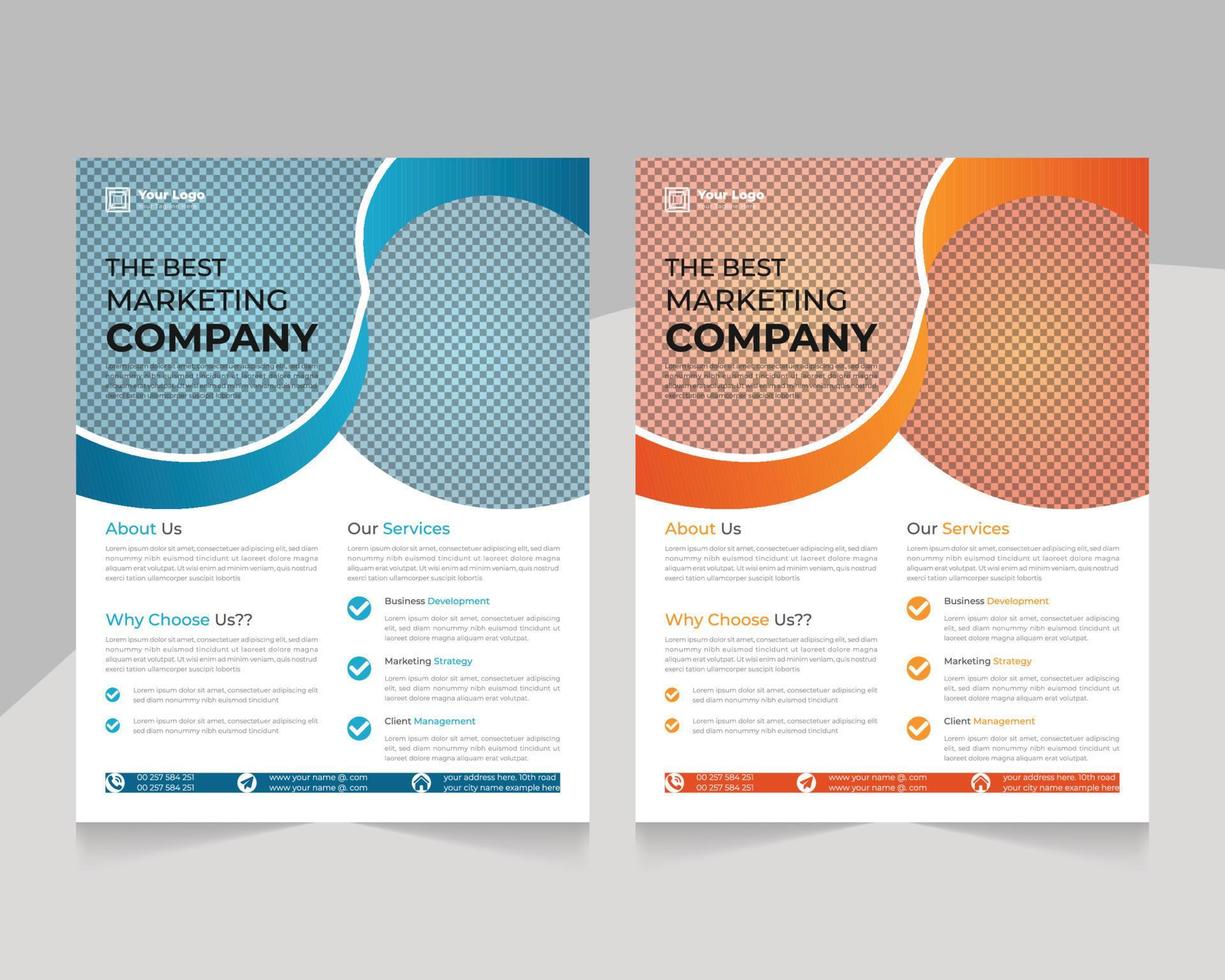 Abstract clean and professional corporate best marketing company flyer template vector