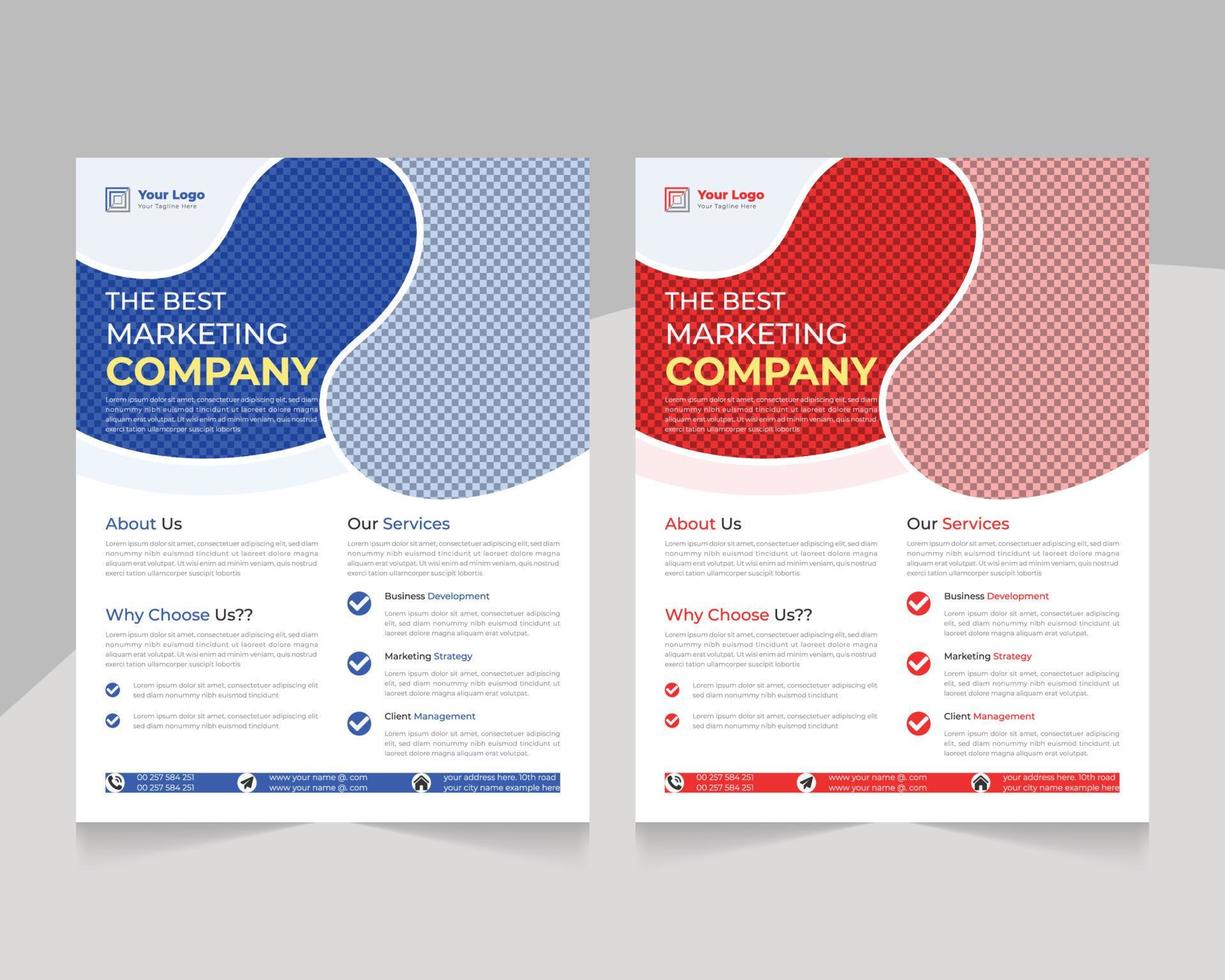 Abstract clean and professional corporate best marketing company flyer template vector
