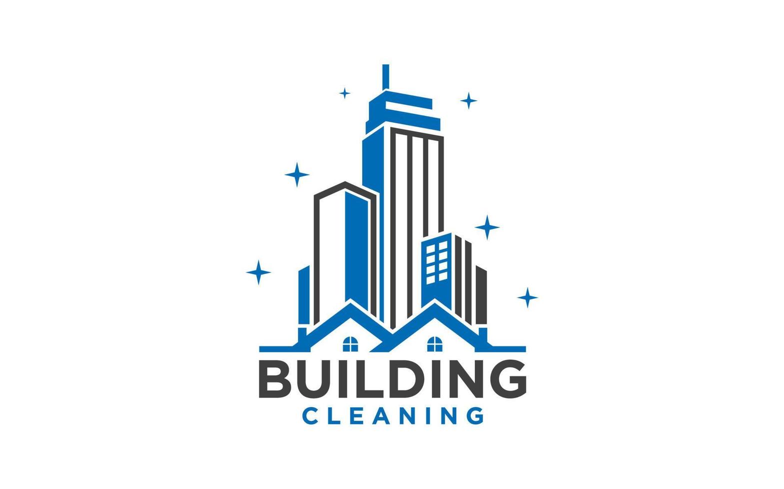 House Building Cleaning Service Business. logo design templates vector