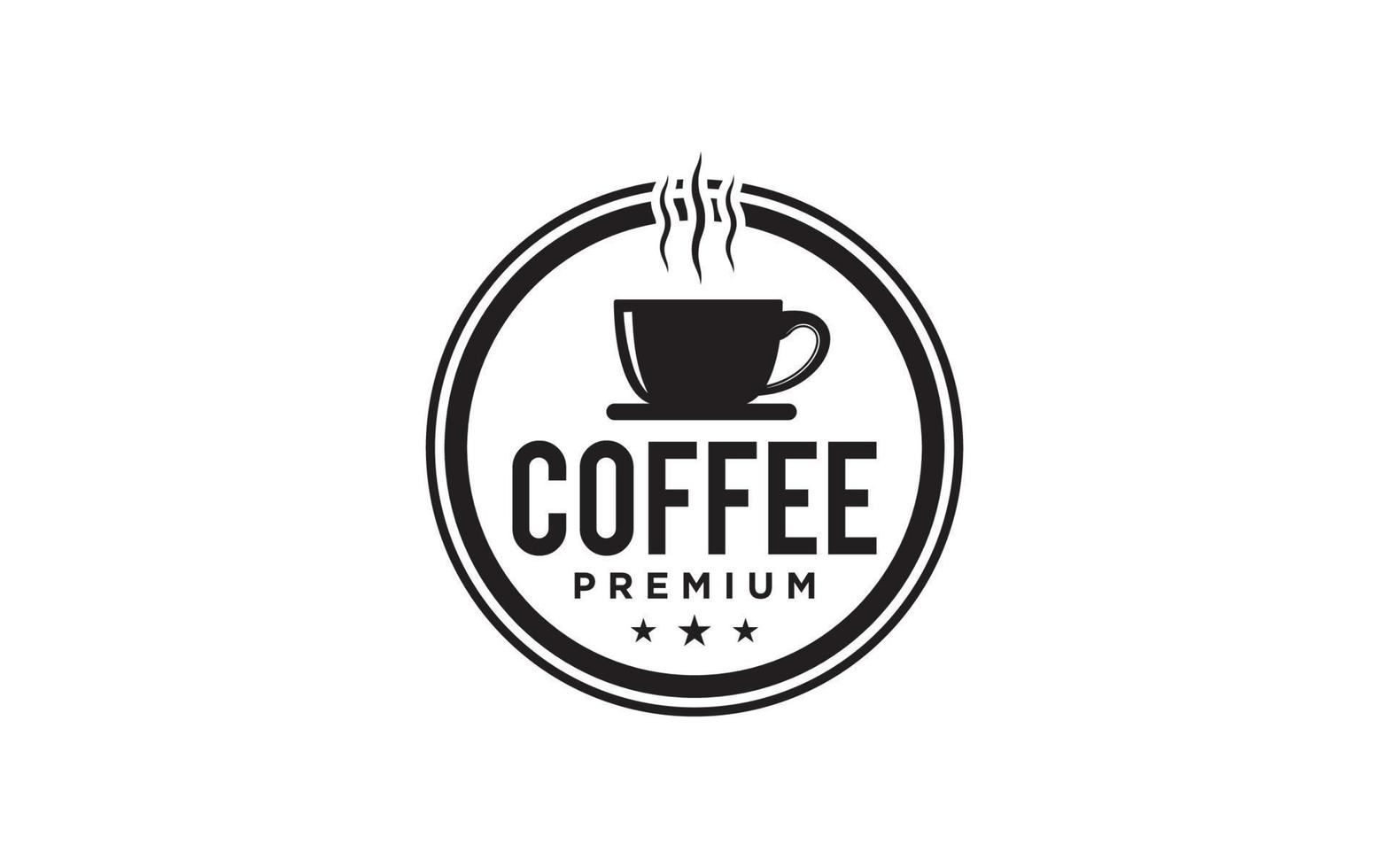 Coffee Cup Stamp for Cafe Label Emblem logo design template vector