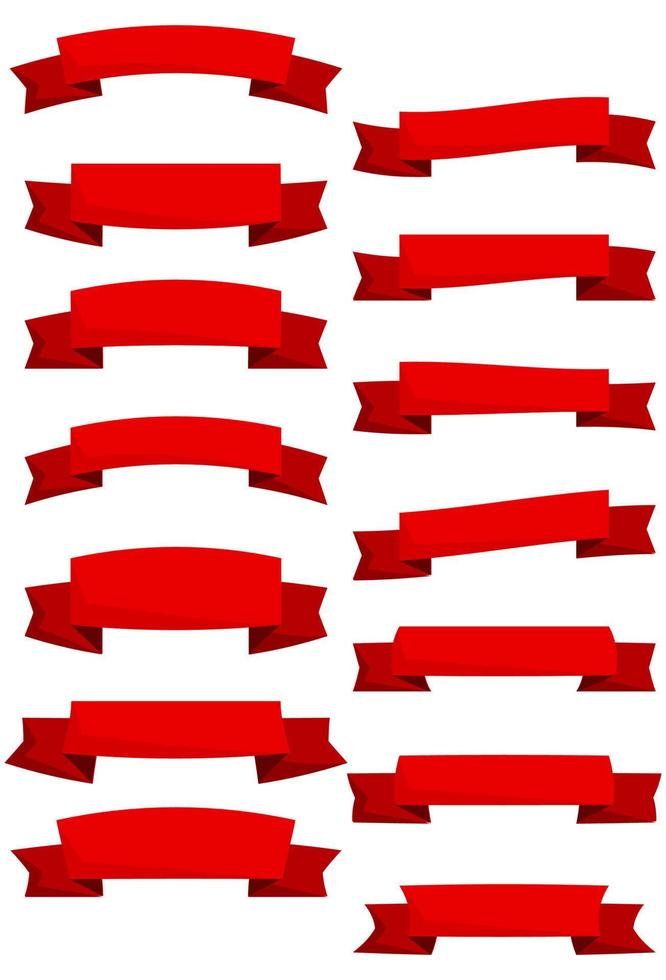 conjunto de rojo dibujos animados cintas y pancartas para web diseño. genial diseño elemento aislado en blanco antecedentes. vector ilustración.
