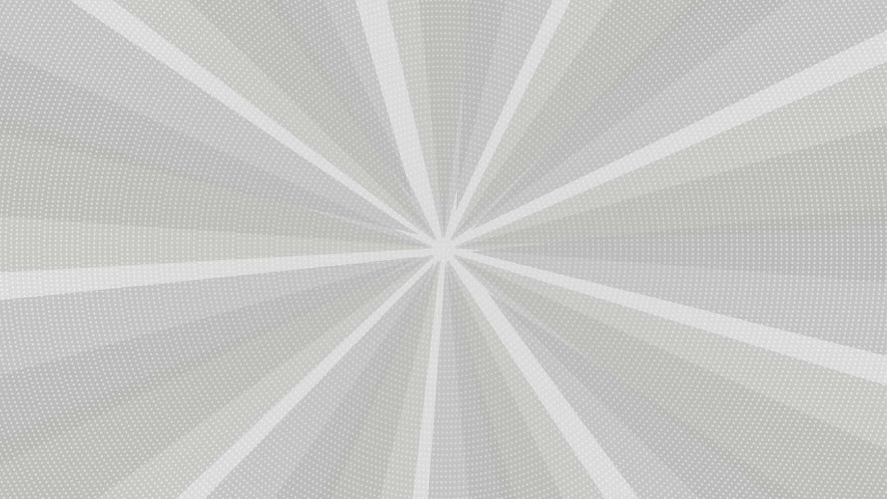 Gray comic book page background in pop art style with empty space. Template with rays, dots and halftone effect texture. Vector illustration