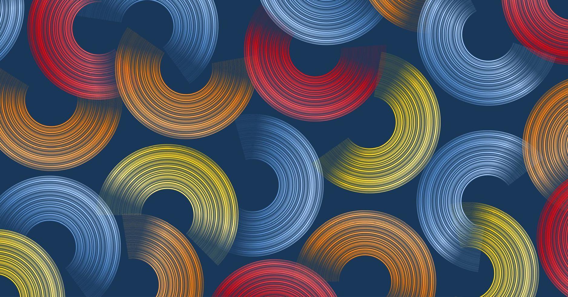 Trendy geometric background with abstract circles shapes. Banner design. Futuristic dynamic pattern design. Vector illustration