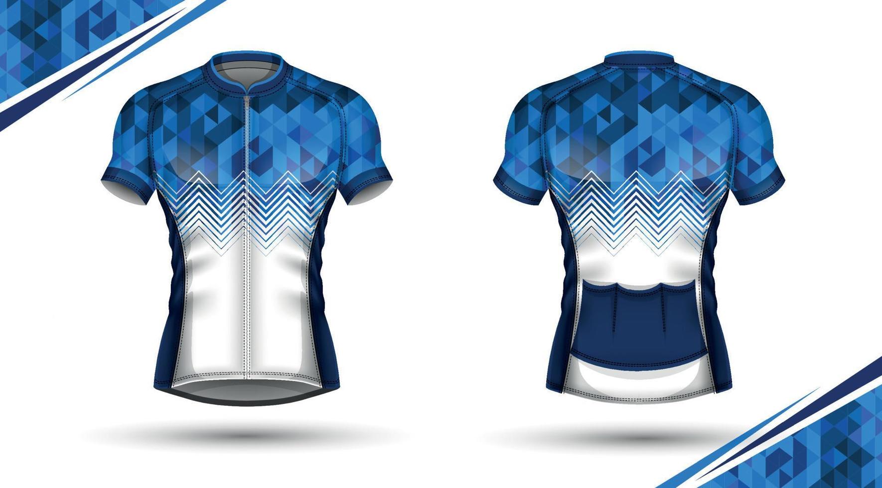 maillot ciclista, delantero y trasero vector