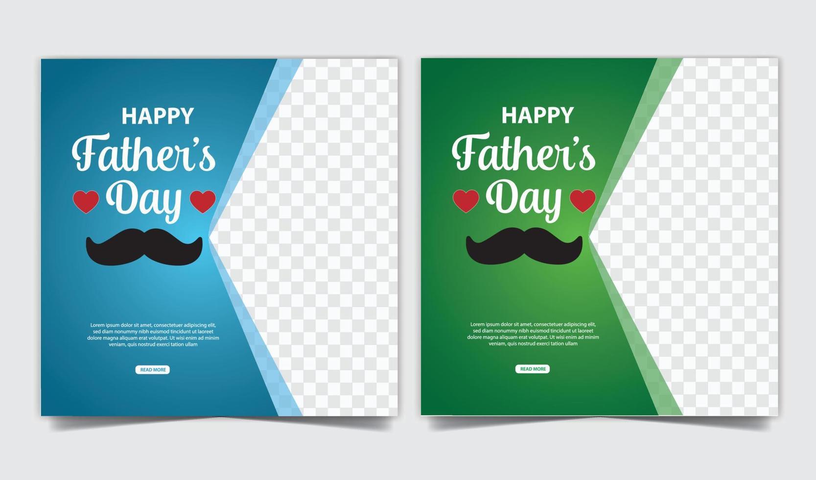 vector happy father's day greeting card design with dotted bow tie, mustache and red heart on blue background