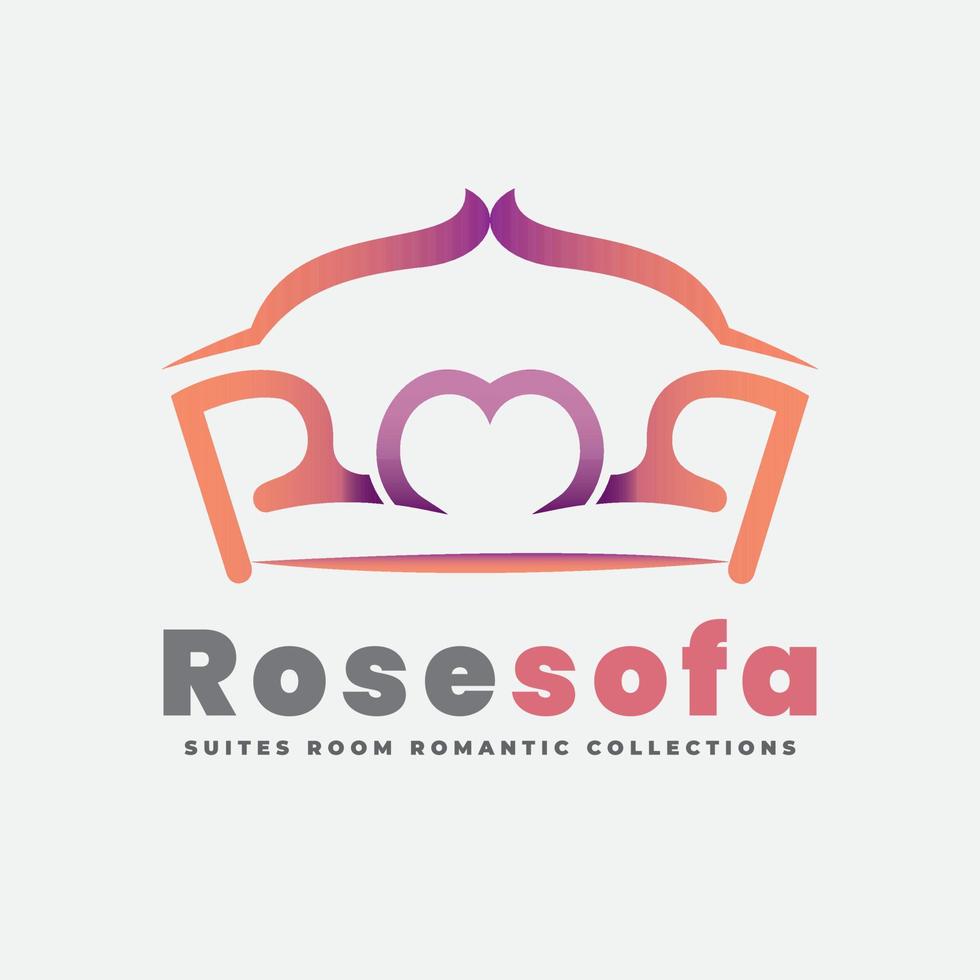 r tipo aristócrata sofá mueble logo vector