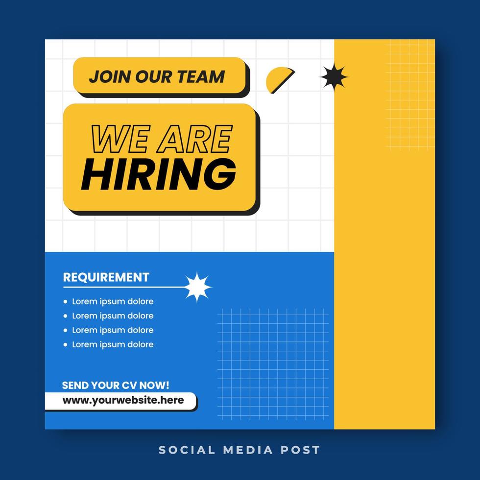 We are hiring social media template vector
