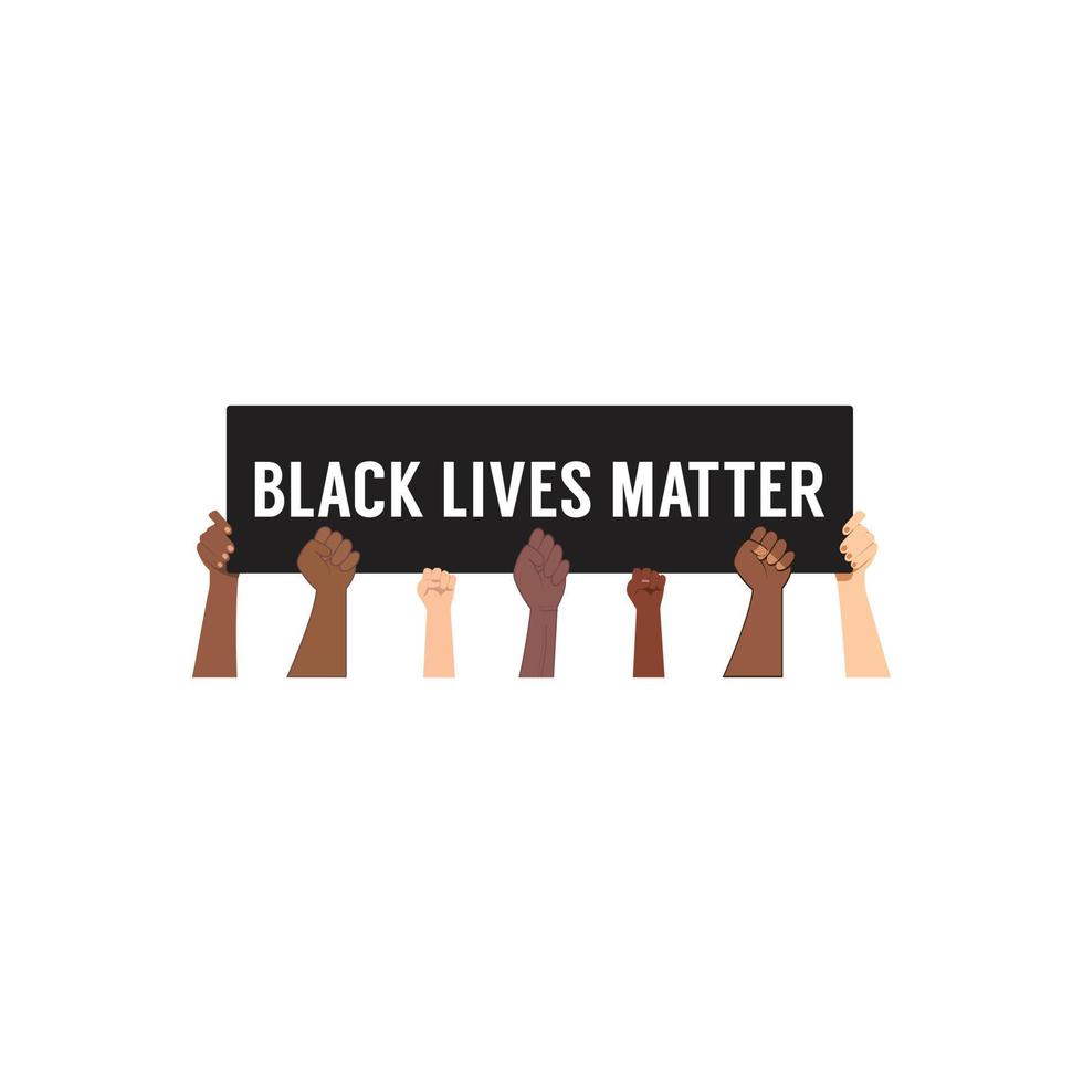 Black Lives matter modern creative minimalist banner, sign, design concept, social media post with white text on a black abstract background vector