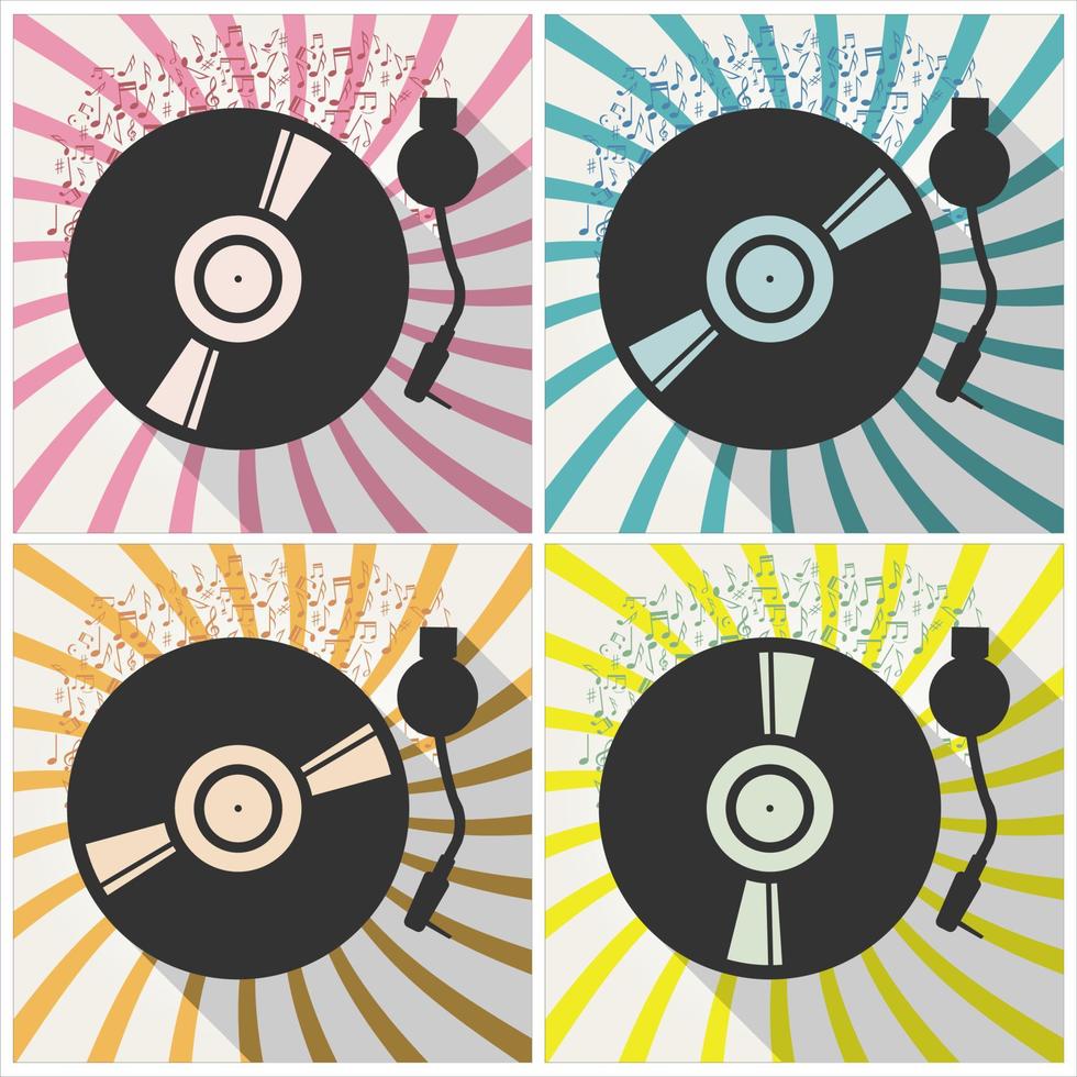 popular Arte estilo póster retro música Clásico vinilo grabar vector