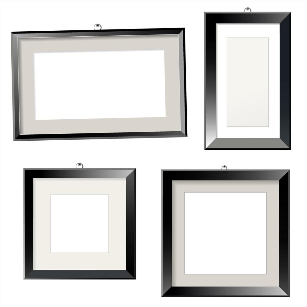 Collection of wall picture frame vector painting modern blank artwork