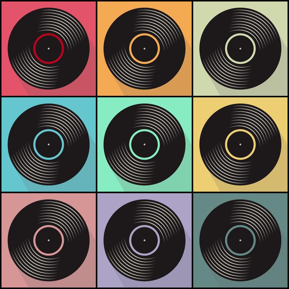 popular Arte estilo póster retro música Clásico vinilo grabar vector