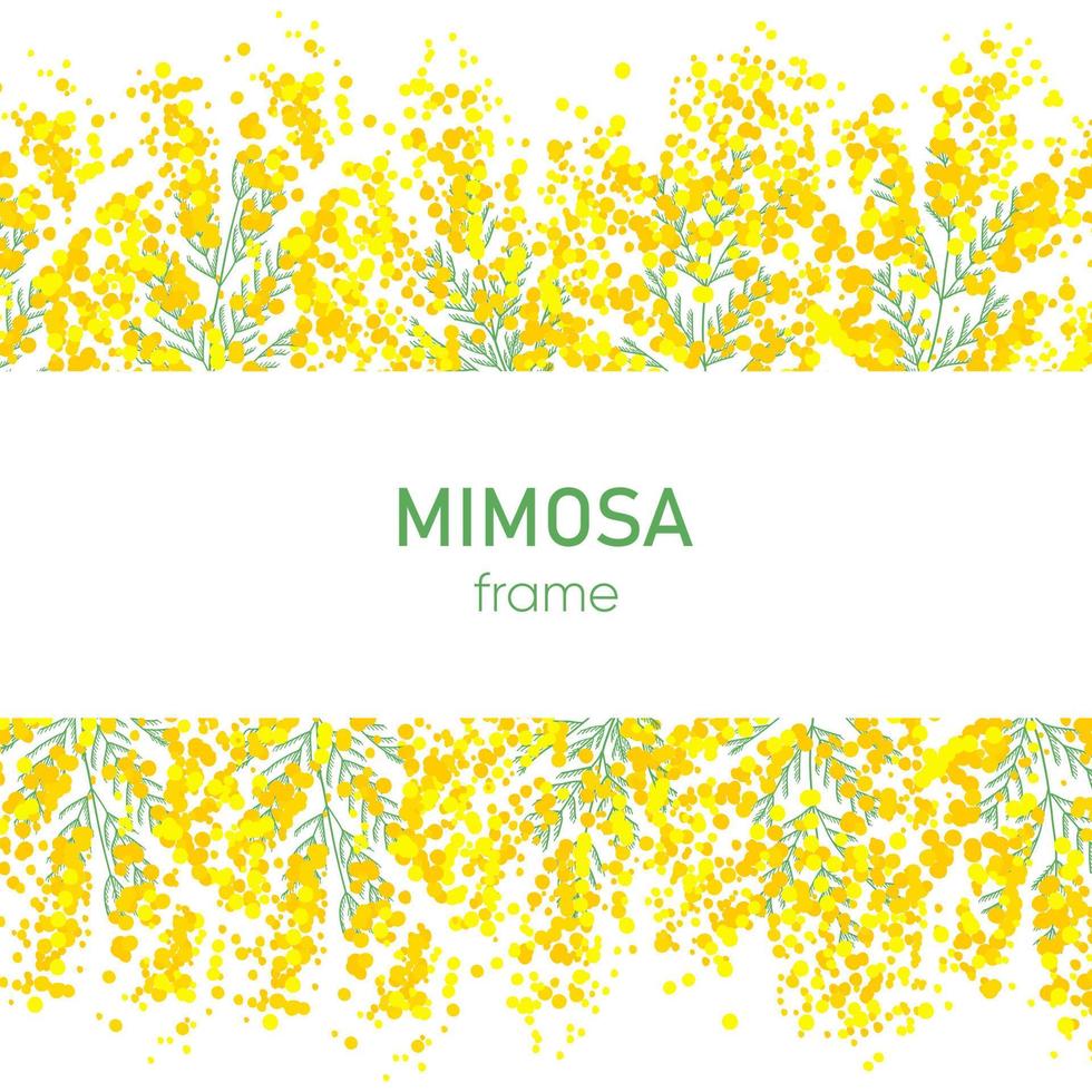 Mimosa motif frame, wallpaper illustration vector