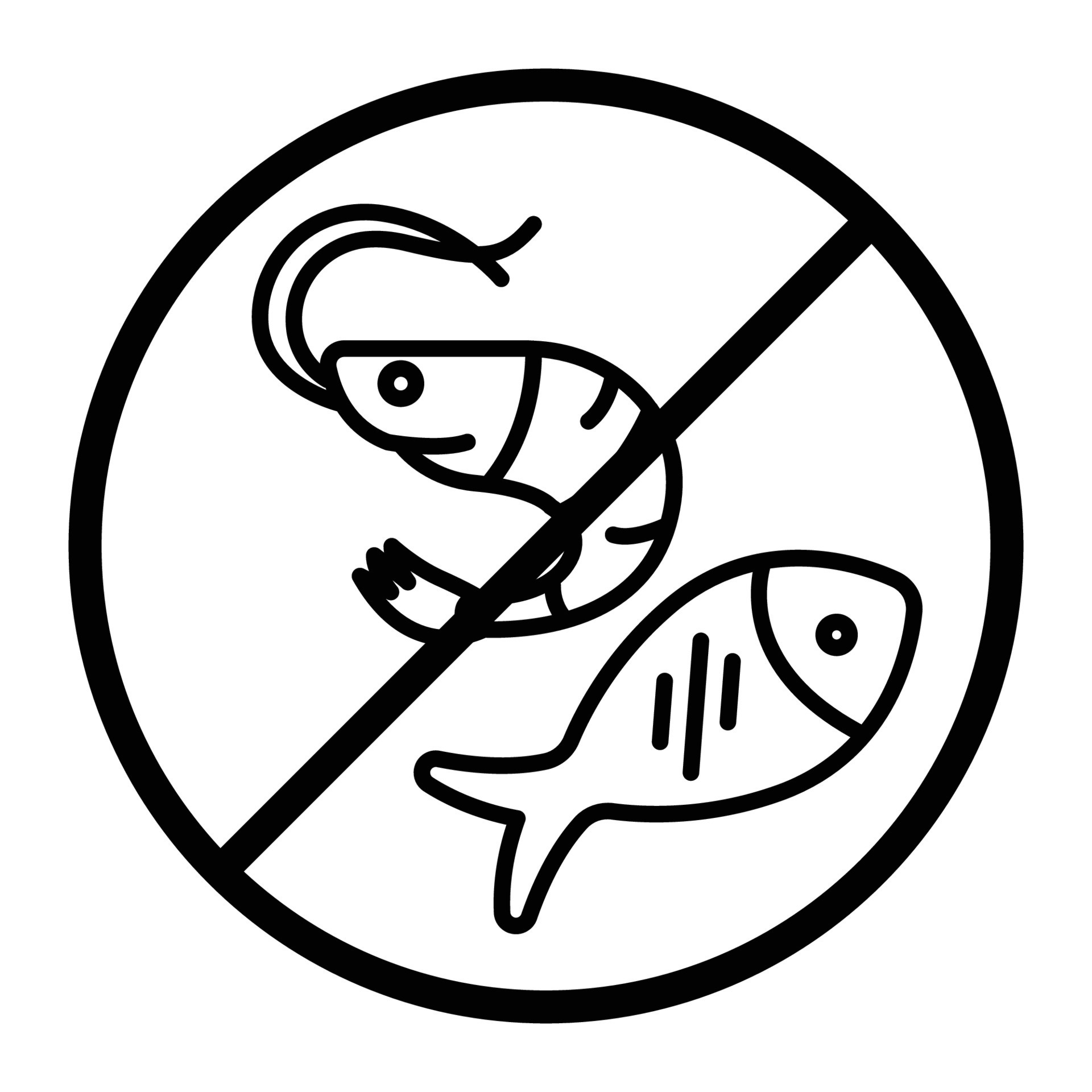 Seafood free icon. Shrimp icon with fish. icon related to food