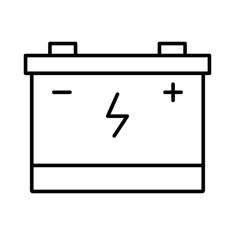 Car battery icon illustration. icon related to car service, car repair. outline icon style. Simple vector design editable