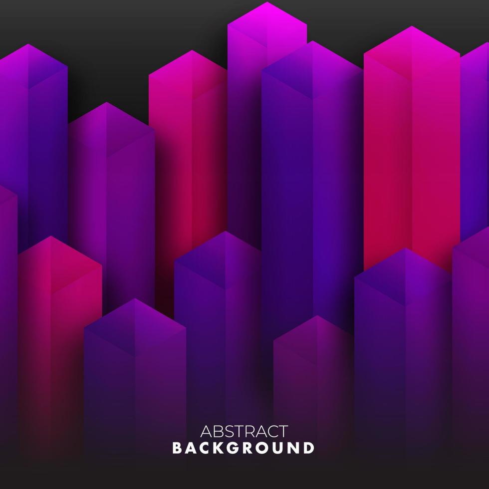 Purple city buildings abstract background 3d illustration render. vector
