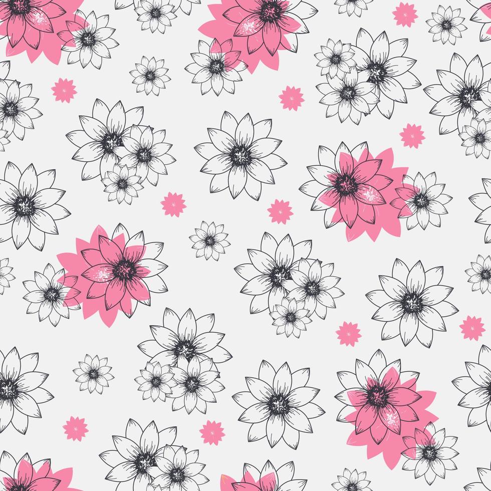 Seamless Flower Pattern Background. 20746005 Vector Art at Vecteezy