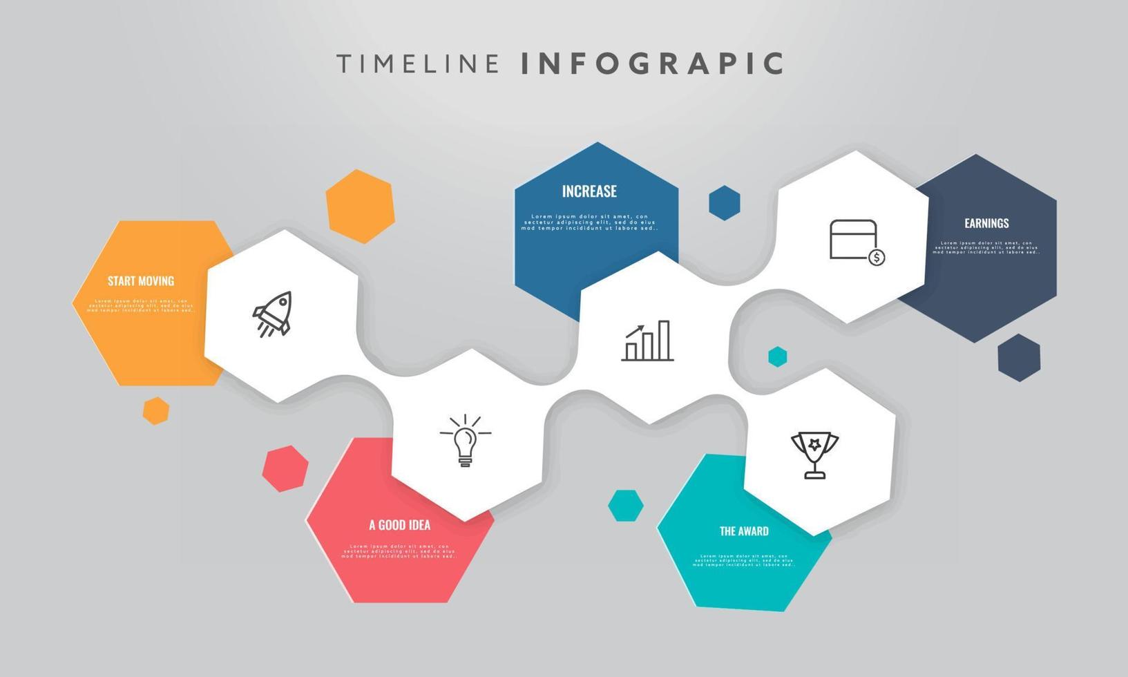 Five Steps Timeline Infographic Template Design for Business Concept. vector