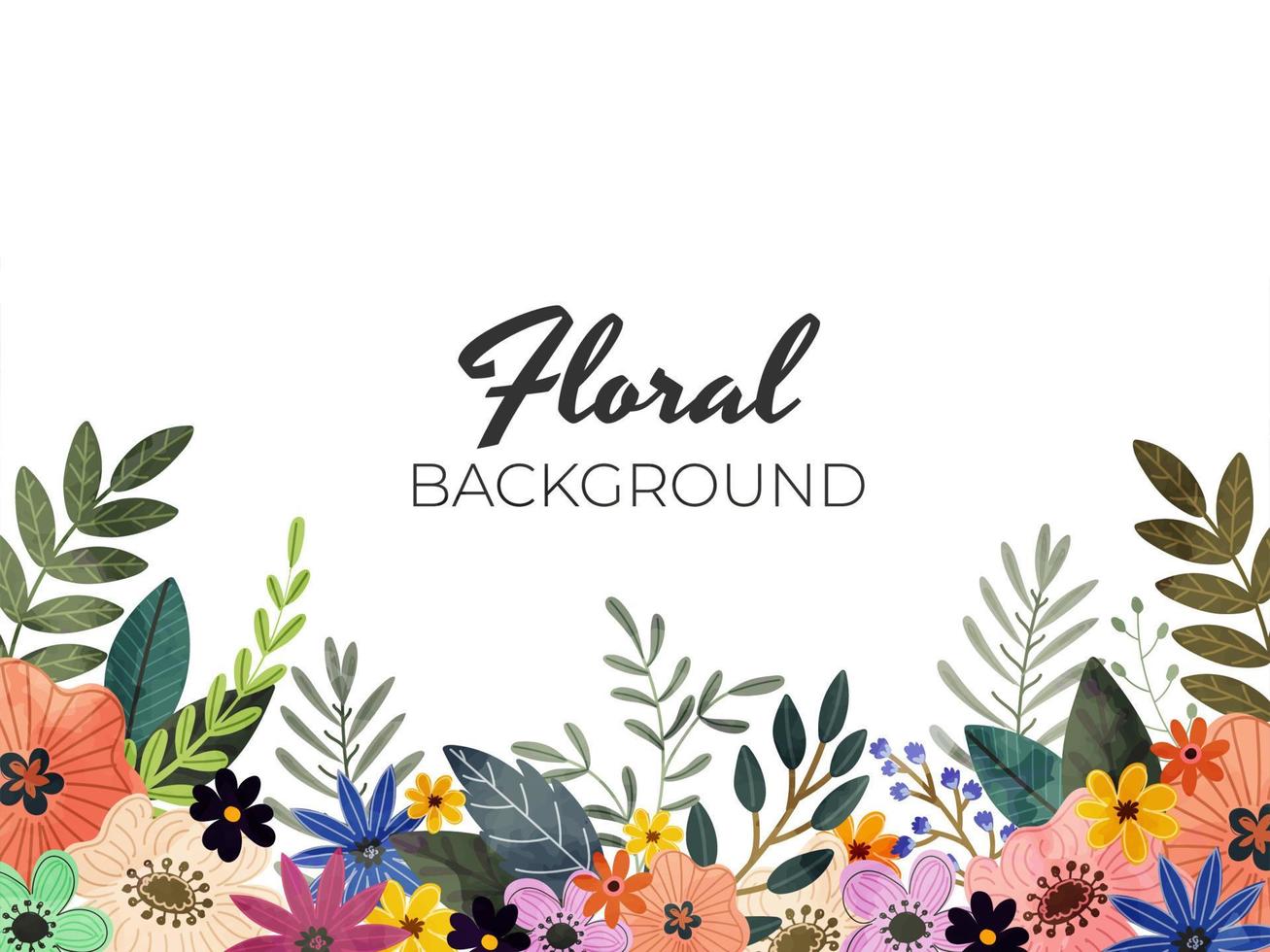 Colorful Flowers with Leaves Decorated on White Background. vector