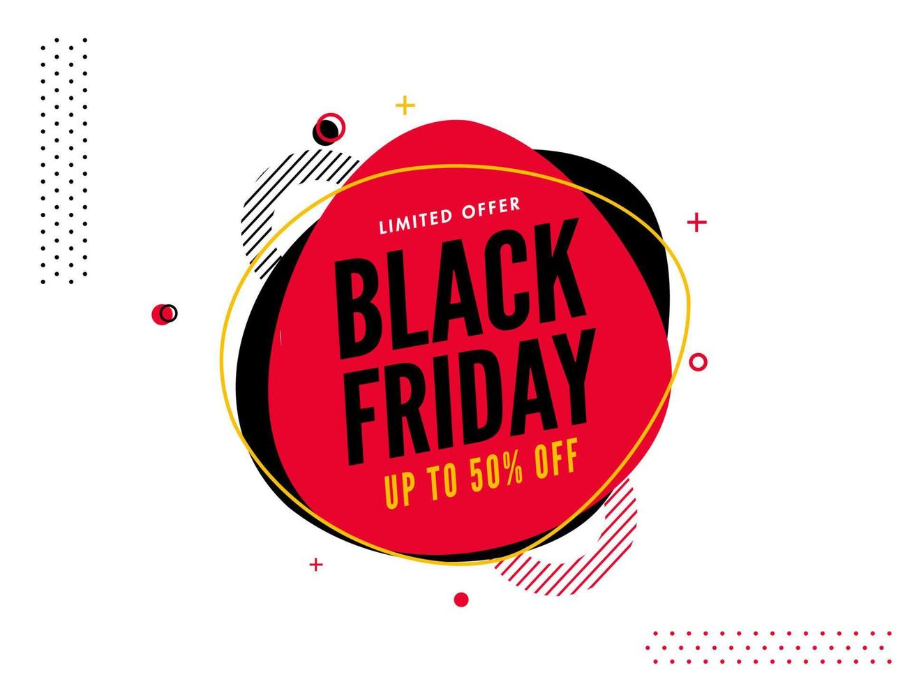 Abstract Advertising Poster or Banner Design with 50 Discount Offer for Black Friday Sale. vector