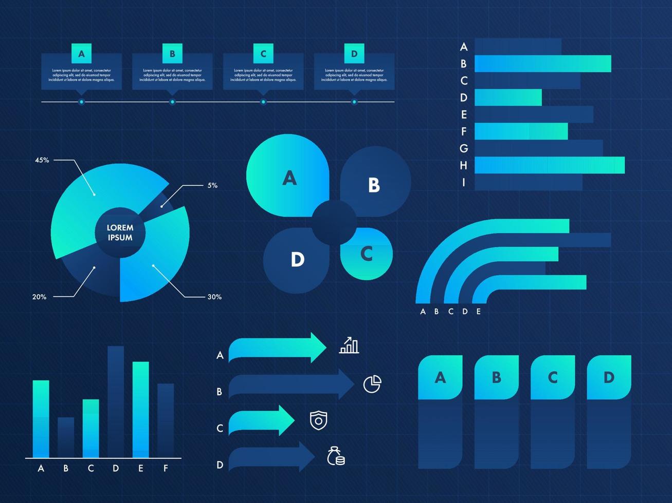 negocio infografía presentación PowerPoint modelo diseño en azul color. vector