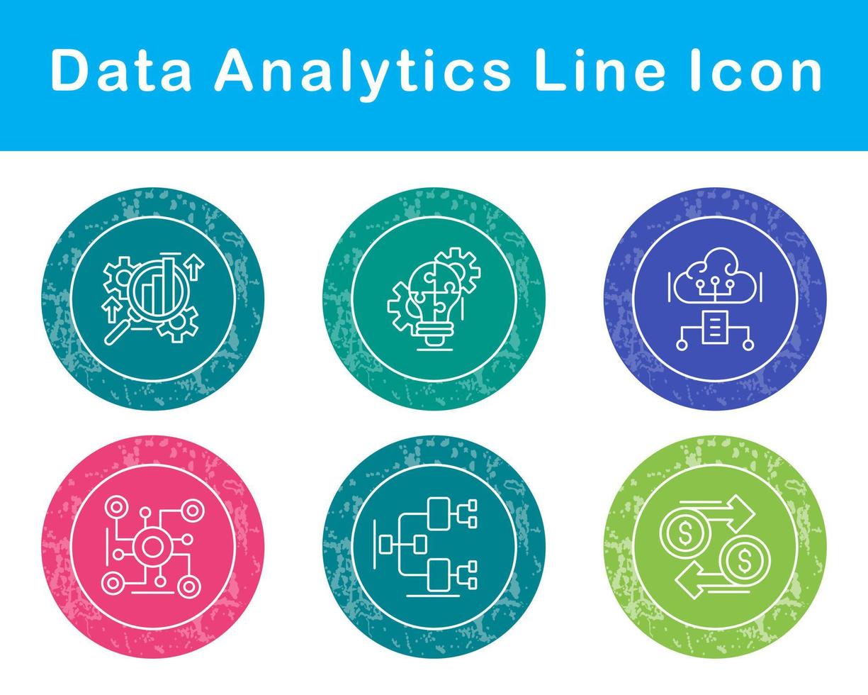 datos analítica vector icono conjunto