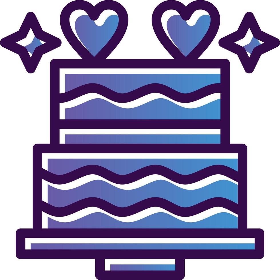 diseño de icono de vector de pastel de boda