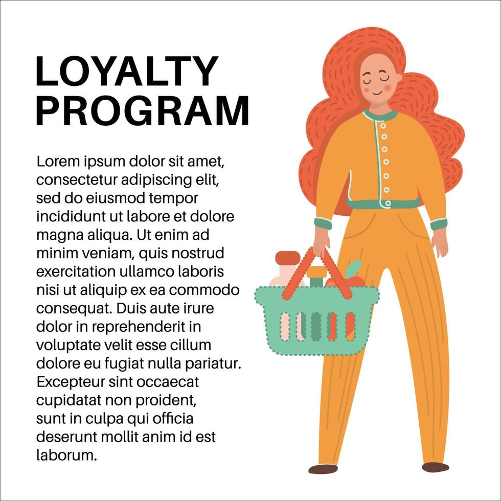 lealtad programa plano mercado negocio vector ilustración conjunto