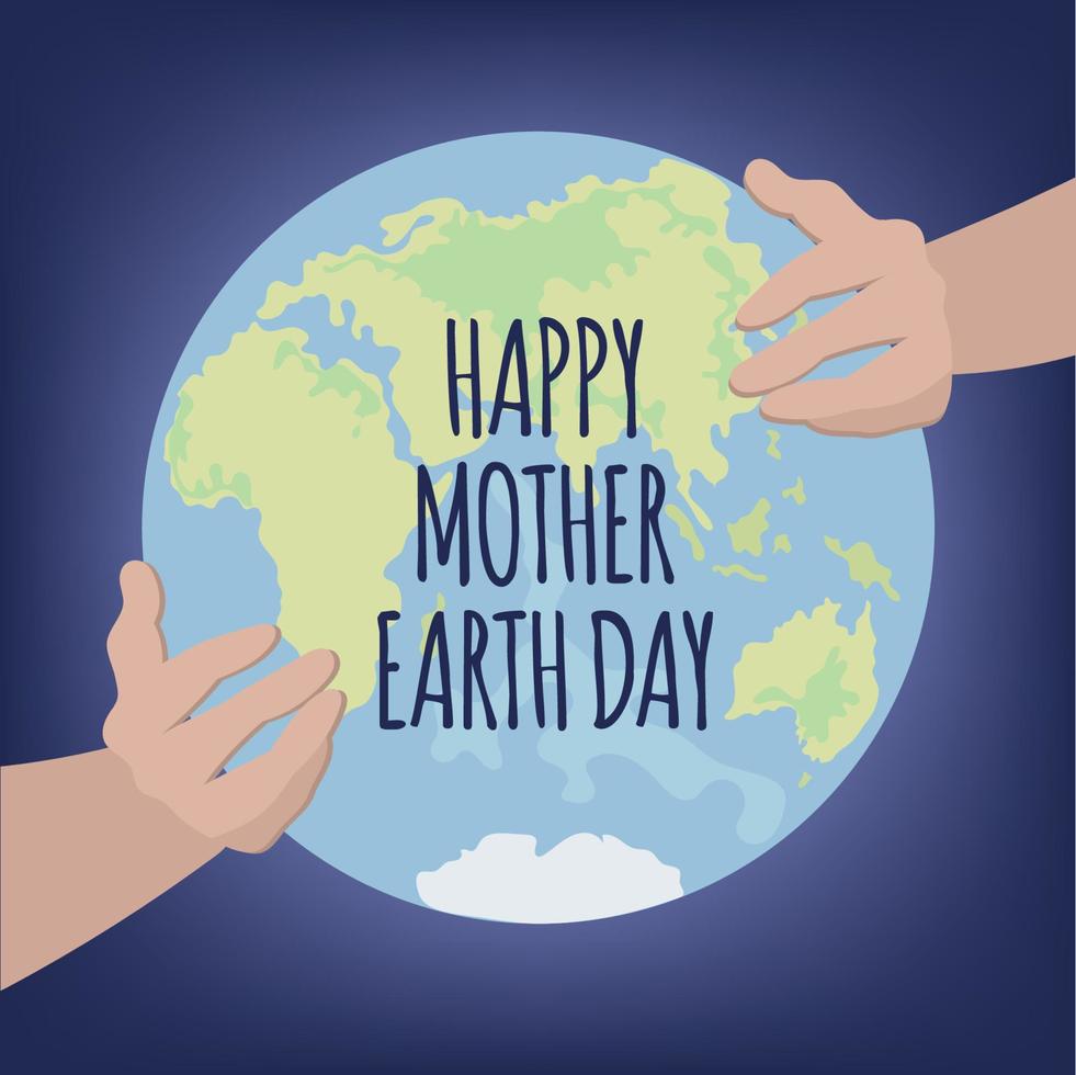 MOTHER EARTH DAY Planet Holiday Party Vector Illustration