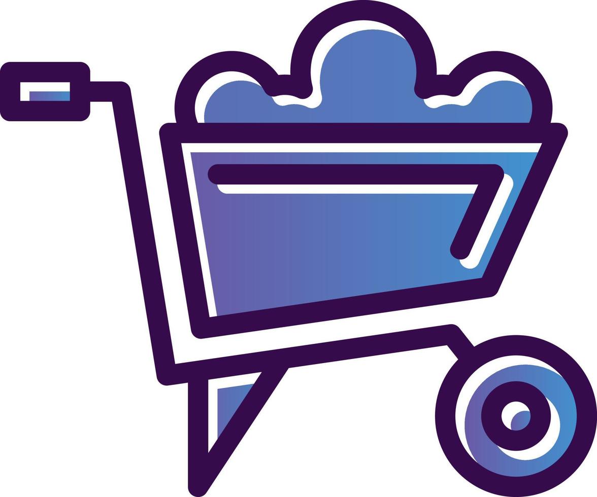 Wheelbarrow Vector Icon Design