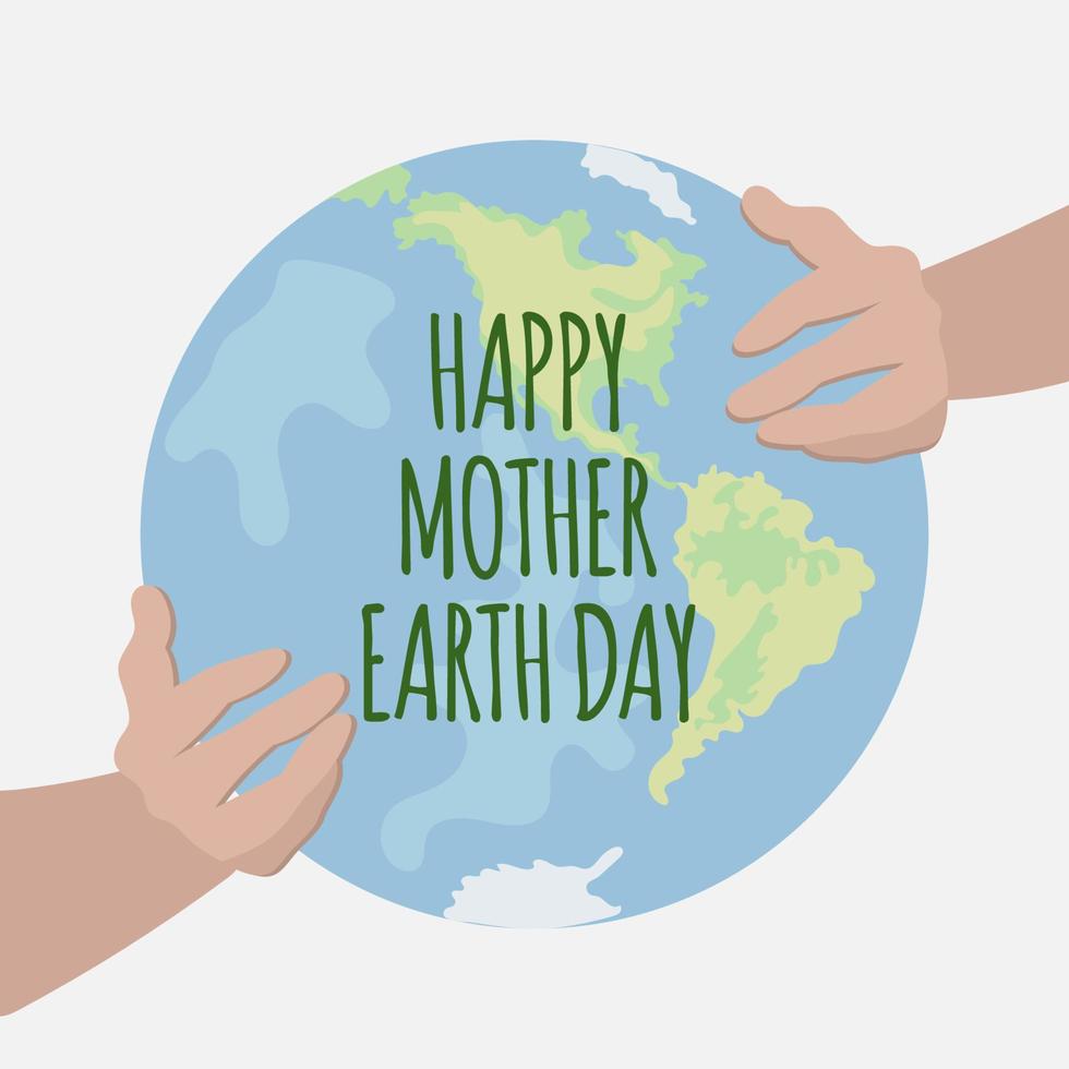 MOTHER EARTH Day Planet Holiday Party Vector Illustration Set
