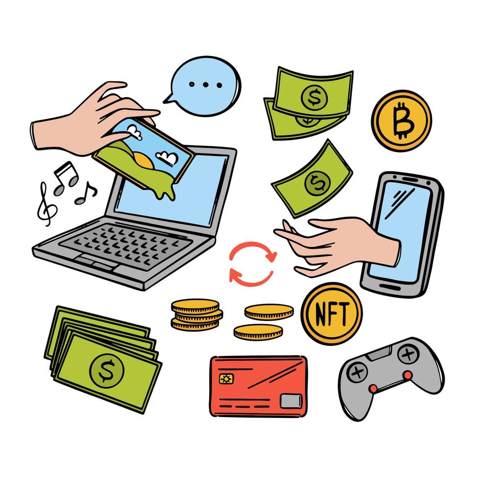 MODERN MARKET OF ARTISTS Selling Of Art Works For Crypto vector